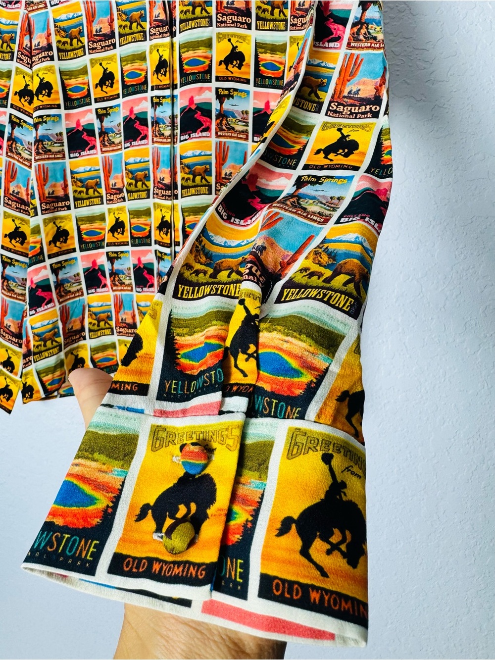 Alice + Olivia Willa Western Postcard Printed Blouse - Picture 5 of 12